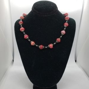 Red and Black Agate Necklace